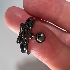Skull & Cross Bones Halloween Kuromi Ring  | Gunmetal | Adjustable - One Size